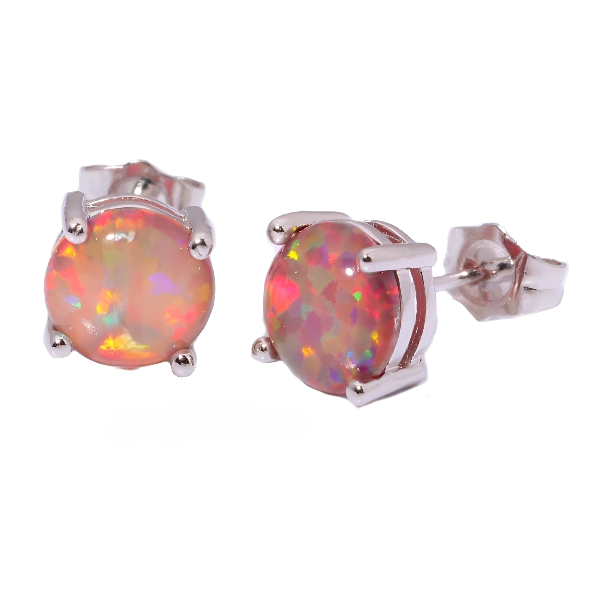 Millie – Ohrringe Feueropal Orange & Silber