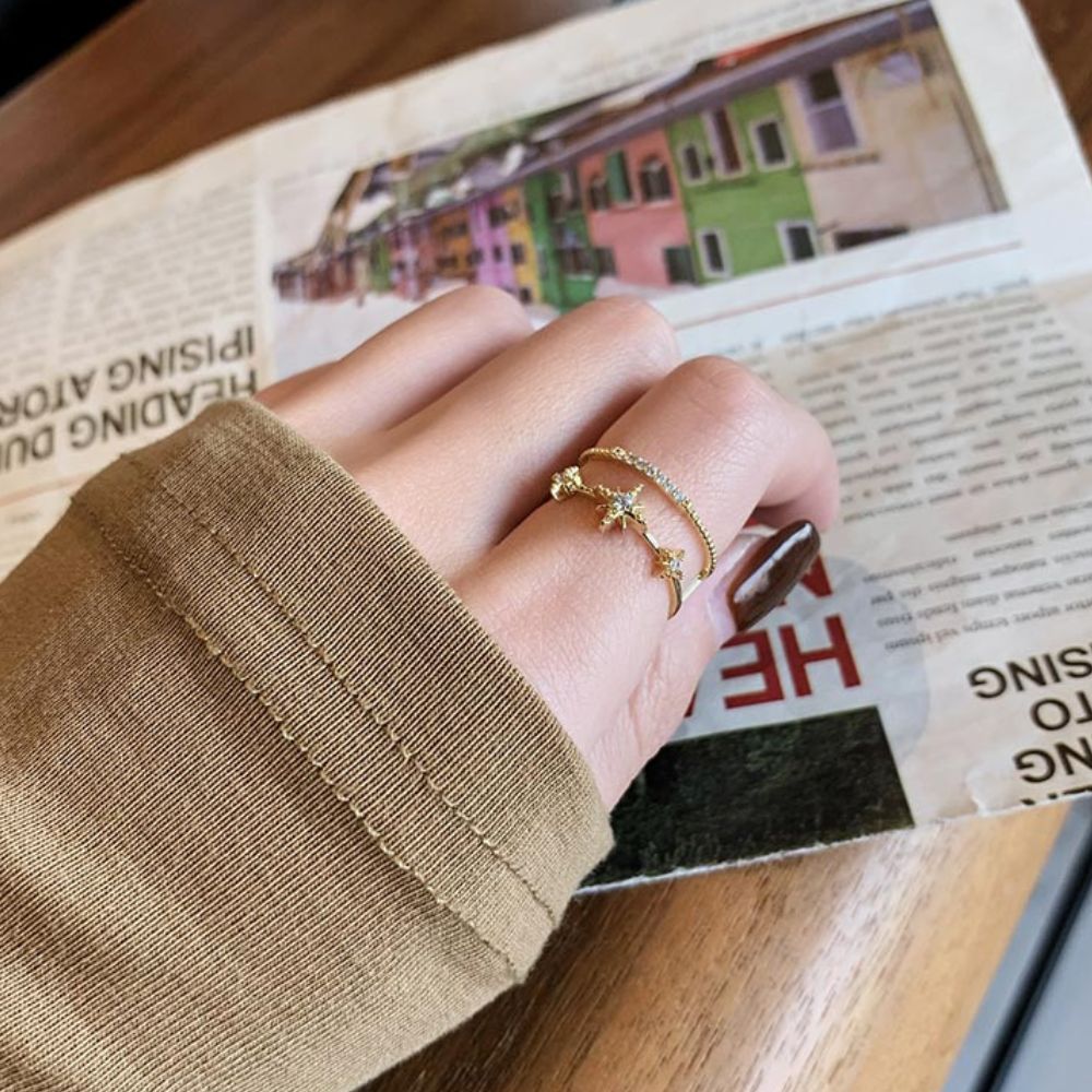 Damen Verstellbare Stern-Ringe