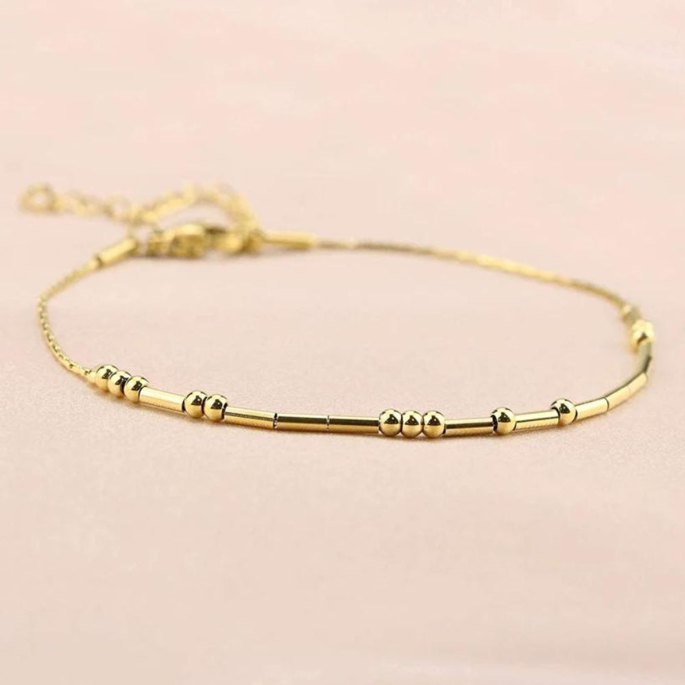 Personalisiertes Morsecode-Armband - Perlenarmband mit Morsecode