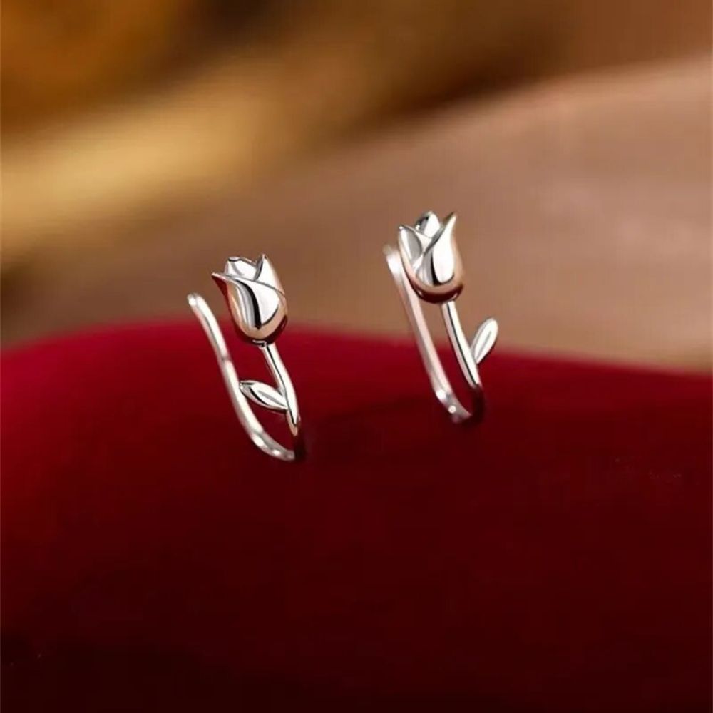 Damen Tulpen-Ohrhänger mit floralem Design - Paar
