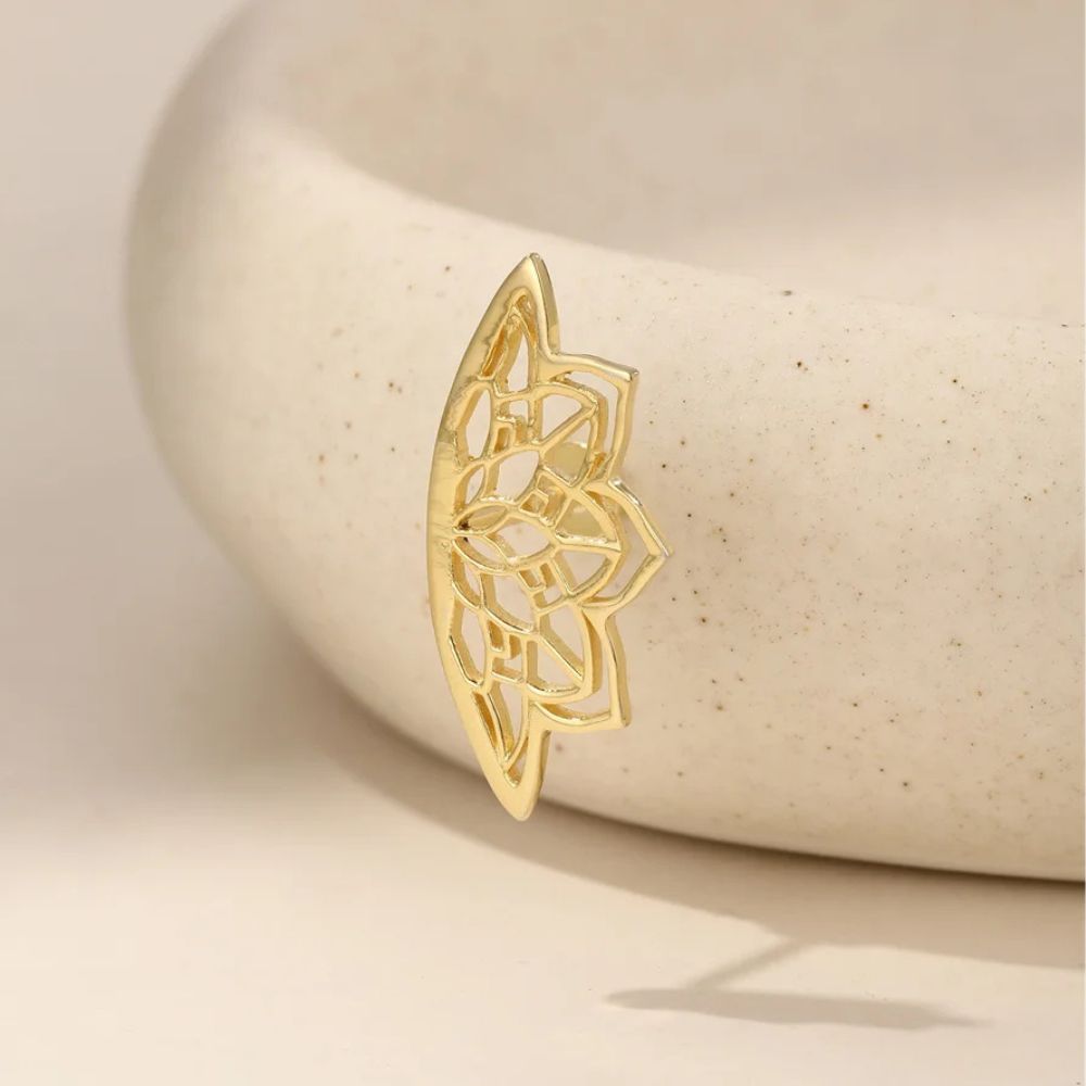 Damen Helix-Ohrring mit Mandala-Design