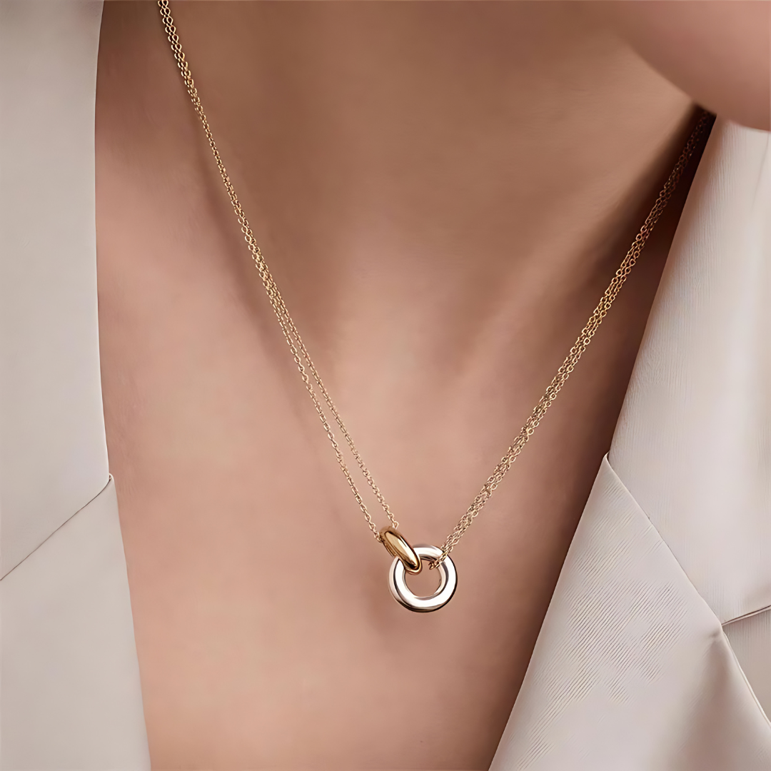 Caprice – Collier Edelstahl Pendentif Zweifarbig