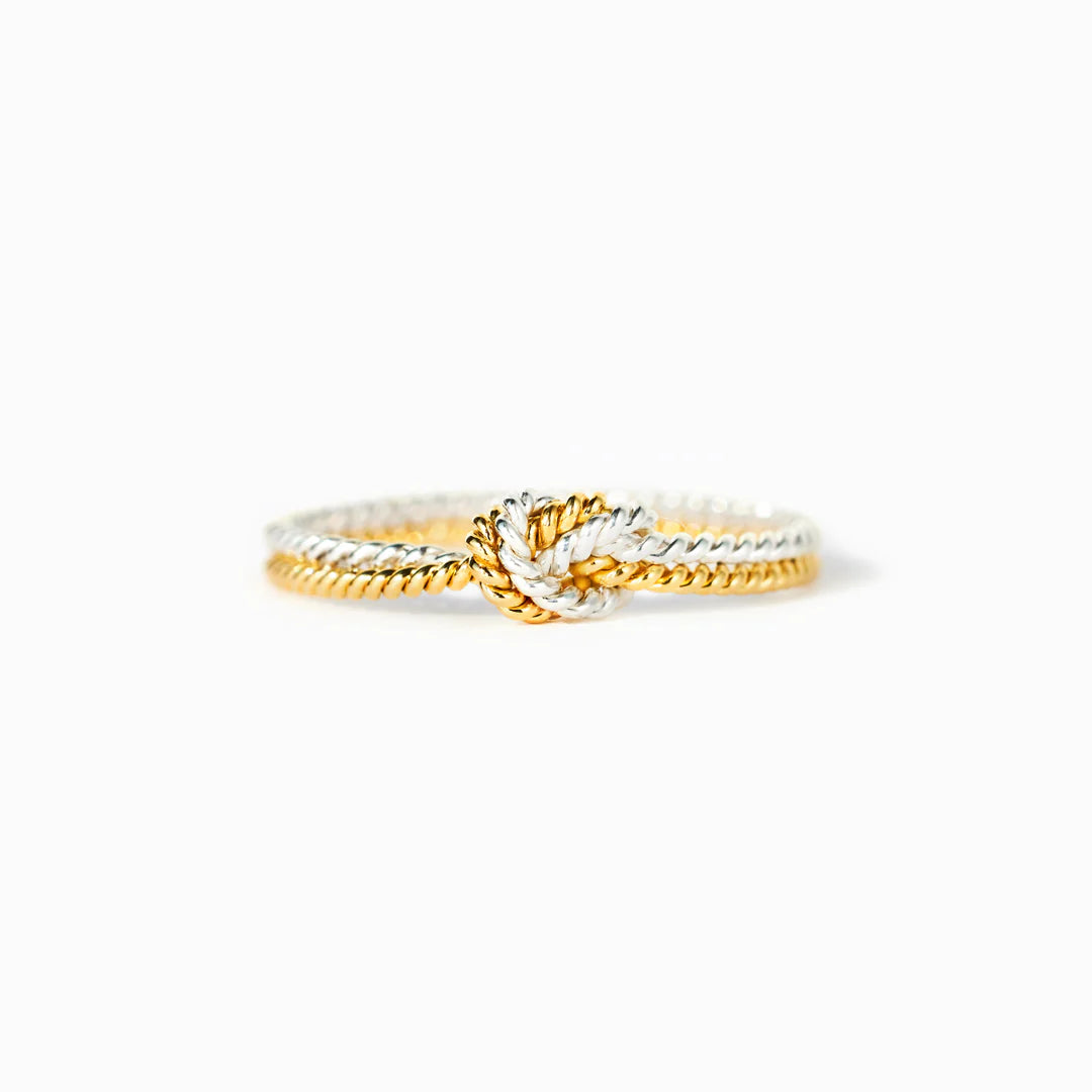 Mutter & Tochter Bond Ring - Ring Mit 2 Strängen und Knoten