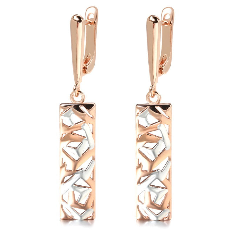 Clarisse – Elegante Rechteckige Ohrringe in Gold und Silber