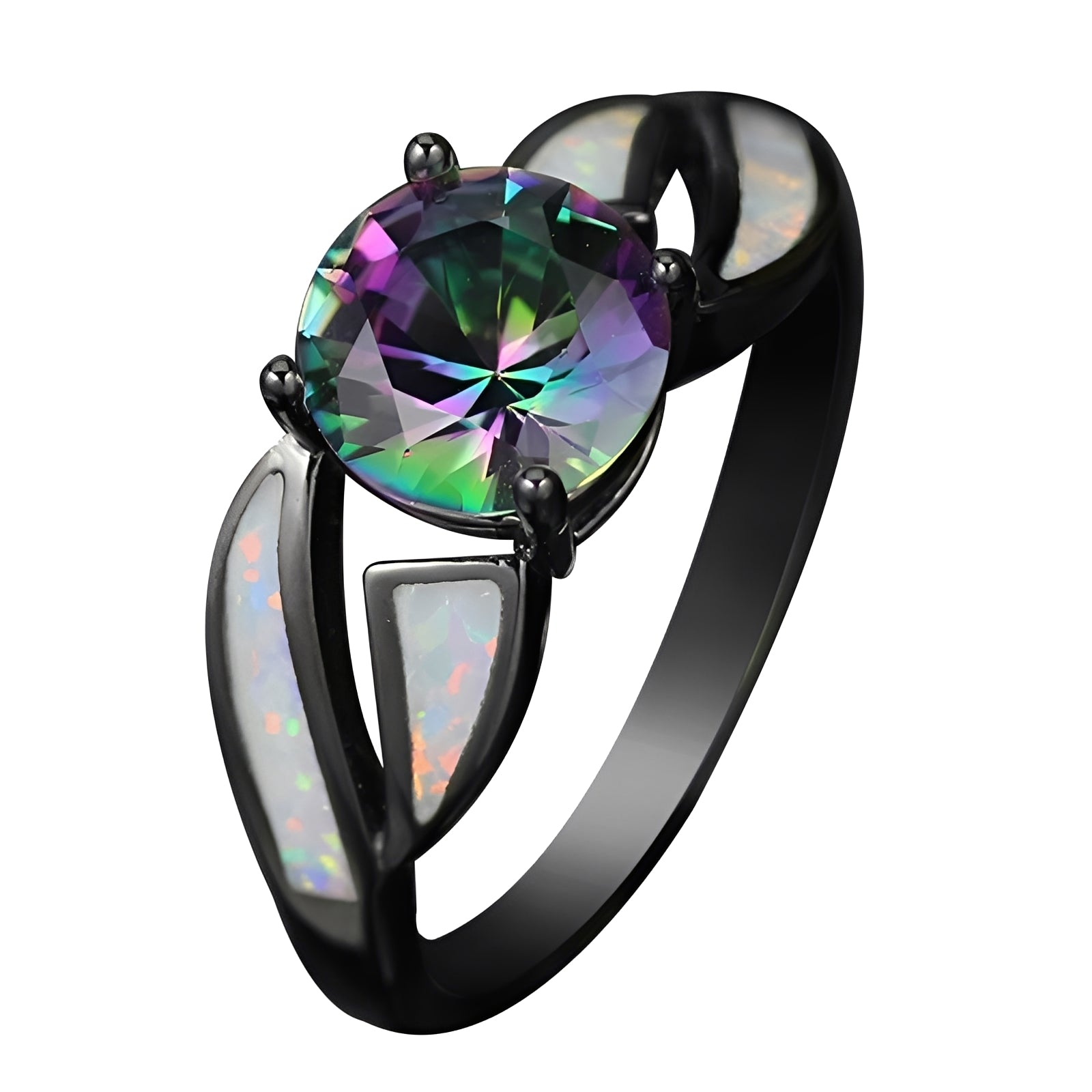 Mirella – Ring Regenbogen in Opal und Topas