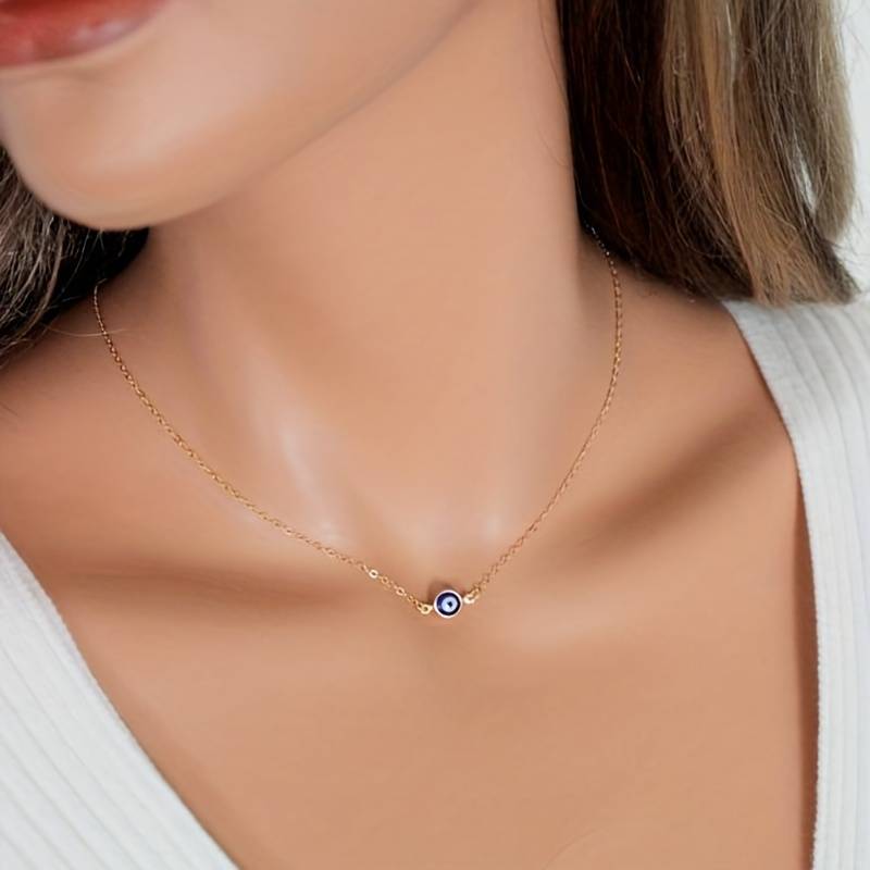 Blaue Evil Eye Vintage Halskette - Halskette mit dem Bösen Auge