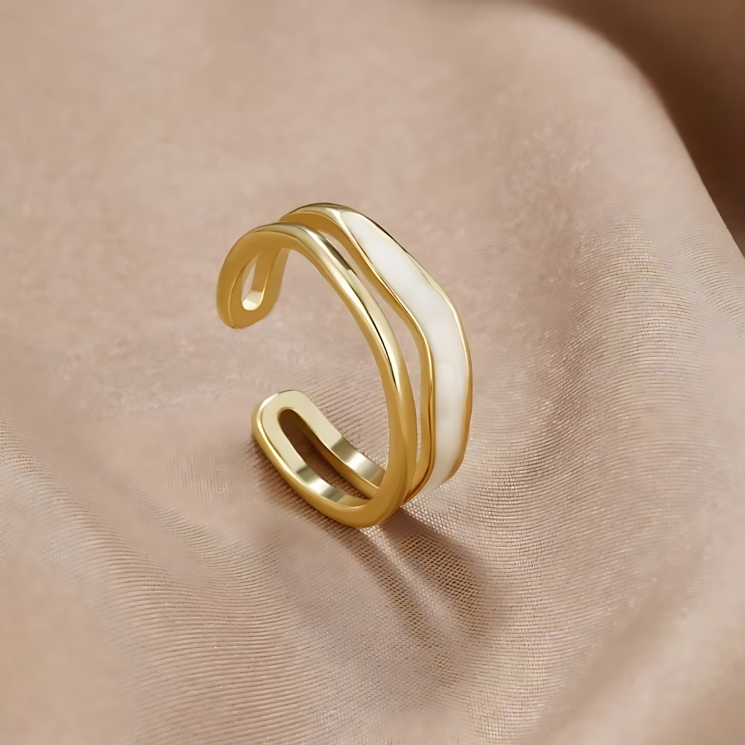 Clara – Fritillaria Ring Email Weiß