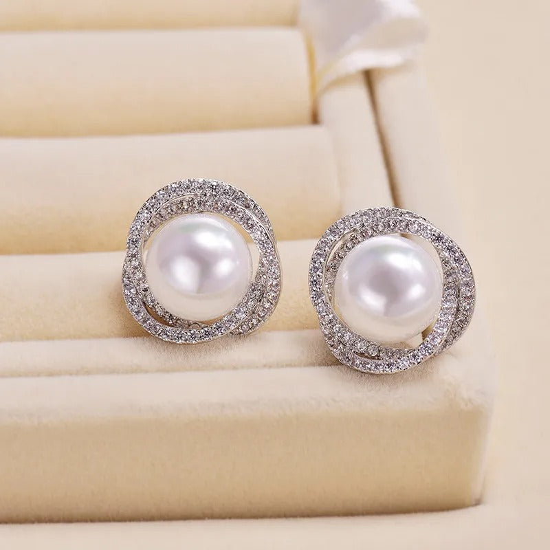 Aveline – Spiralförmige Perlen-Eleganz-Ohrhänger