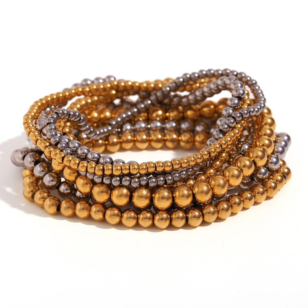 Crea - Metallisches stapelbares Fashion Gold Armband (4mm)