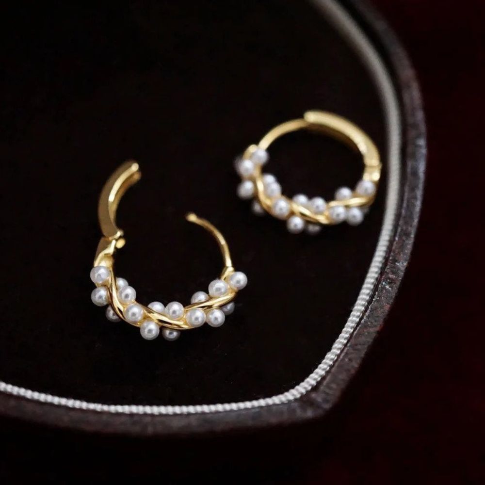 Damen Gedrehte Ohrringe mit Kugeldetail - 1 Paar