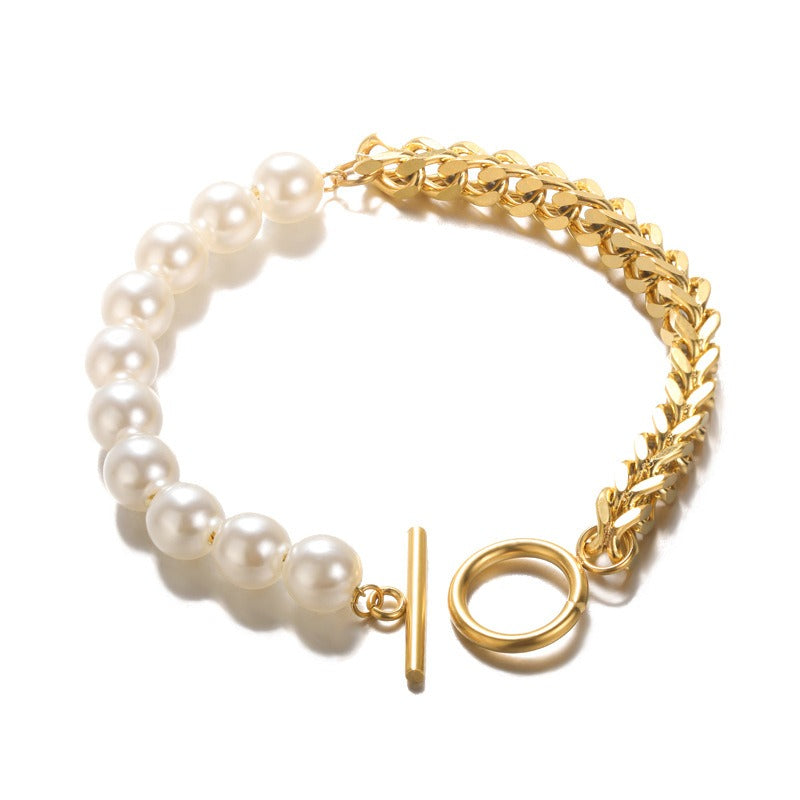 Cassia – Elegantes Goldenes Armband mit Perlen