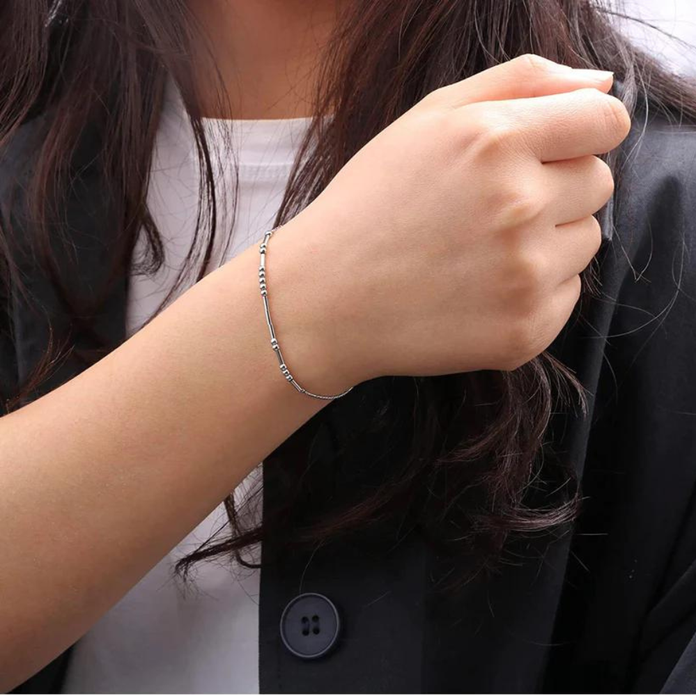 Personalisiertes Morsecode-Armband - Perlenarmband mit Morsecode
