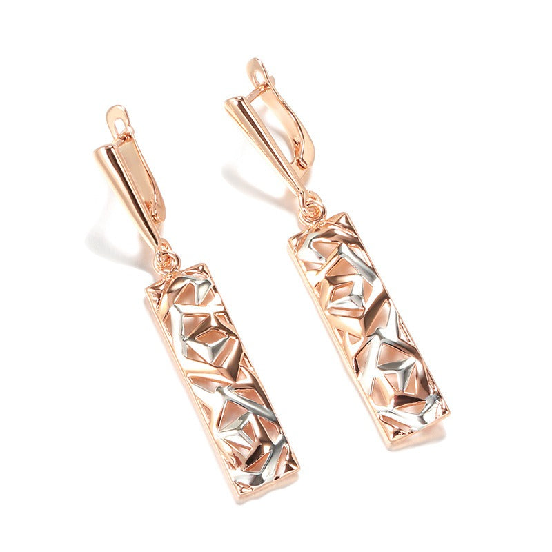 Clarisse – Elegante Rechteckige Ohrringe in Gold und Silber