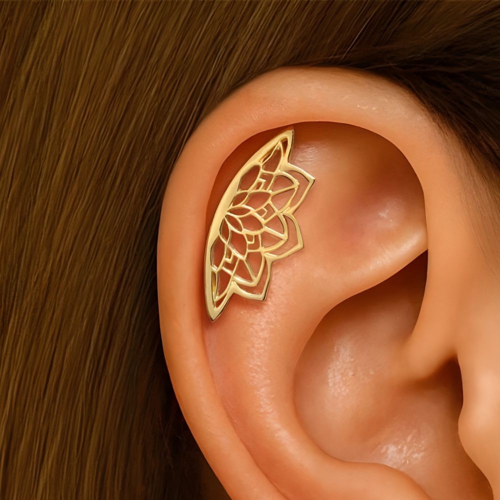 Damen Helix-Ohrring mit Mandala-Design