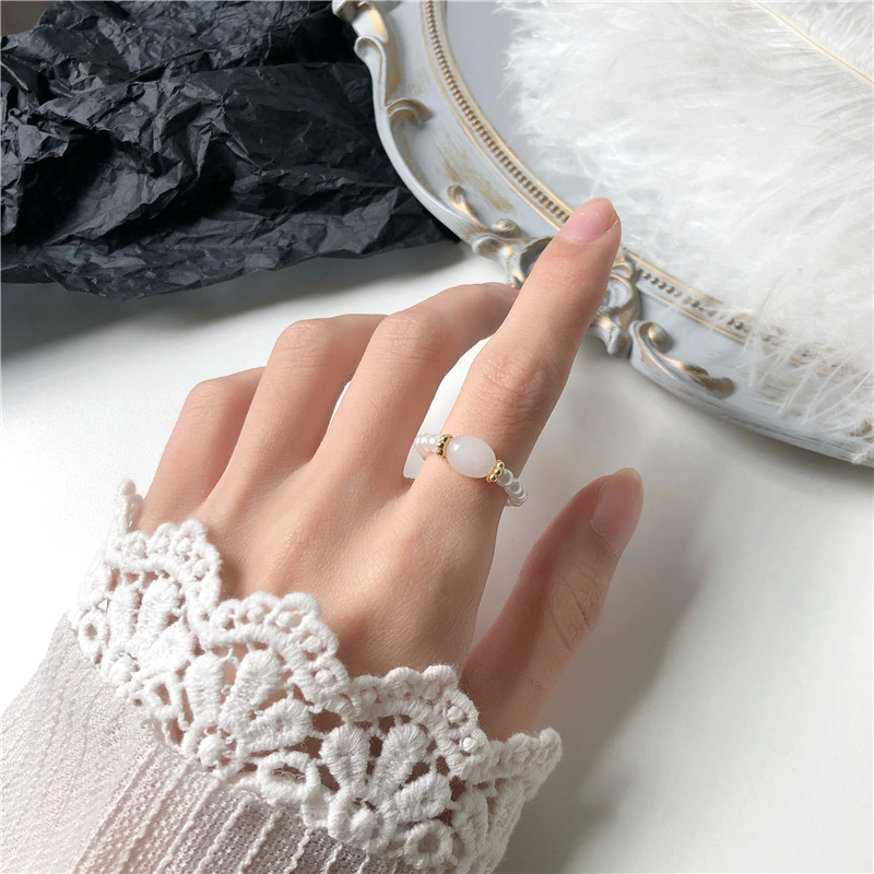 Steinperle - Vintage Perlenring
