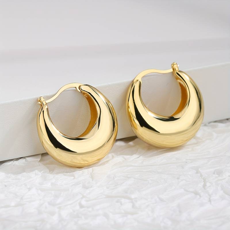 Chunky 18K vergoldete Ohrringe - Chunky Offene Ohrringe