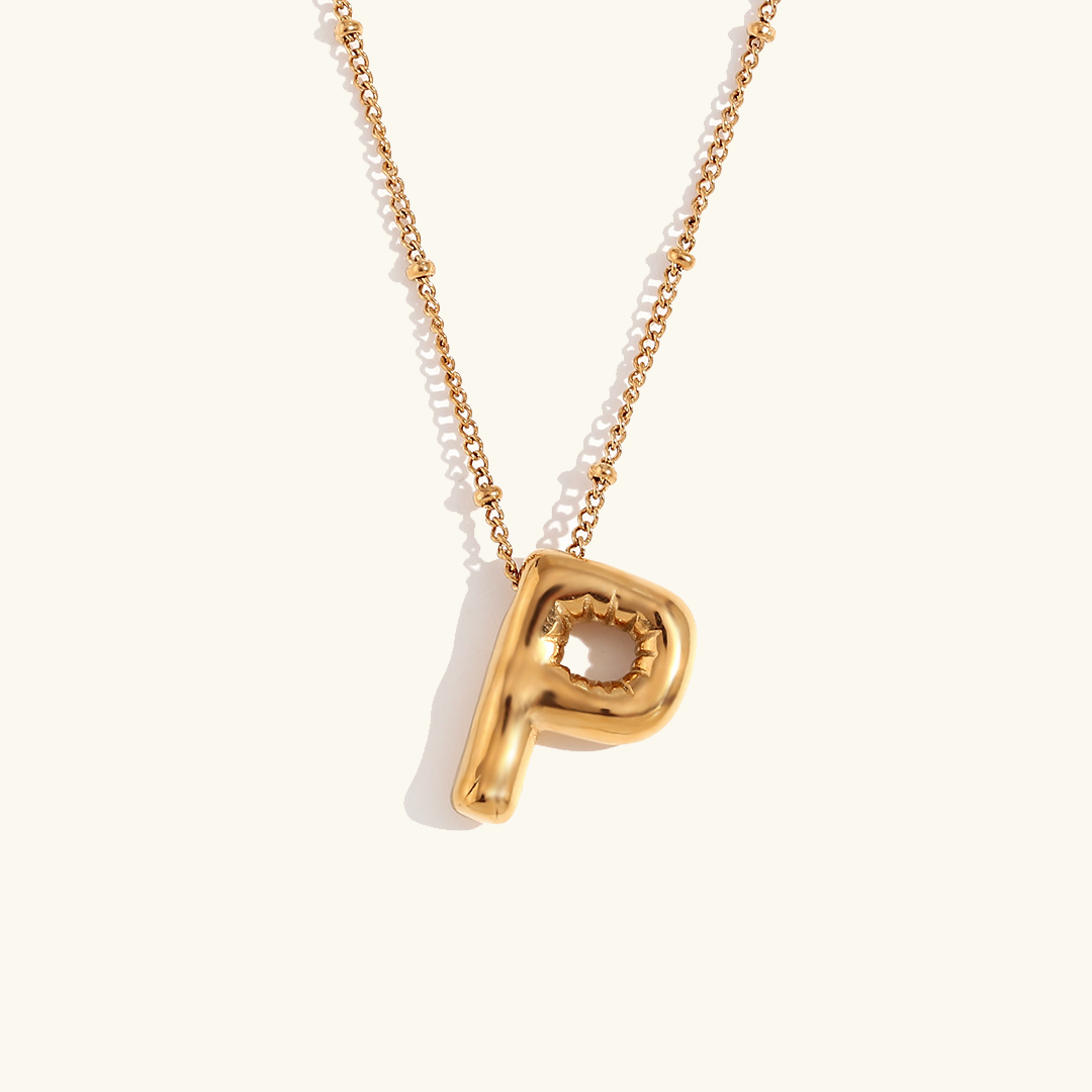 Lina – Halskette Ballonbuchstabe Gold