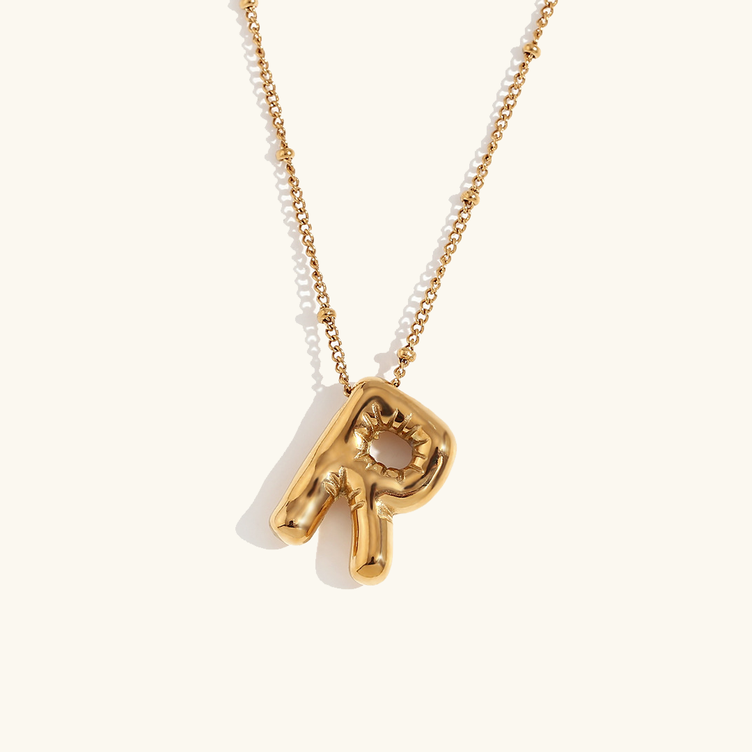 Lina – Halskette Ballonbuchstabe Gold