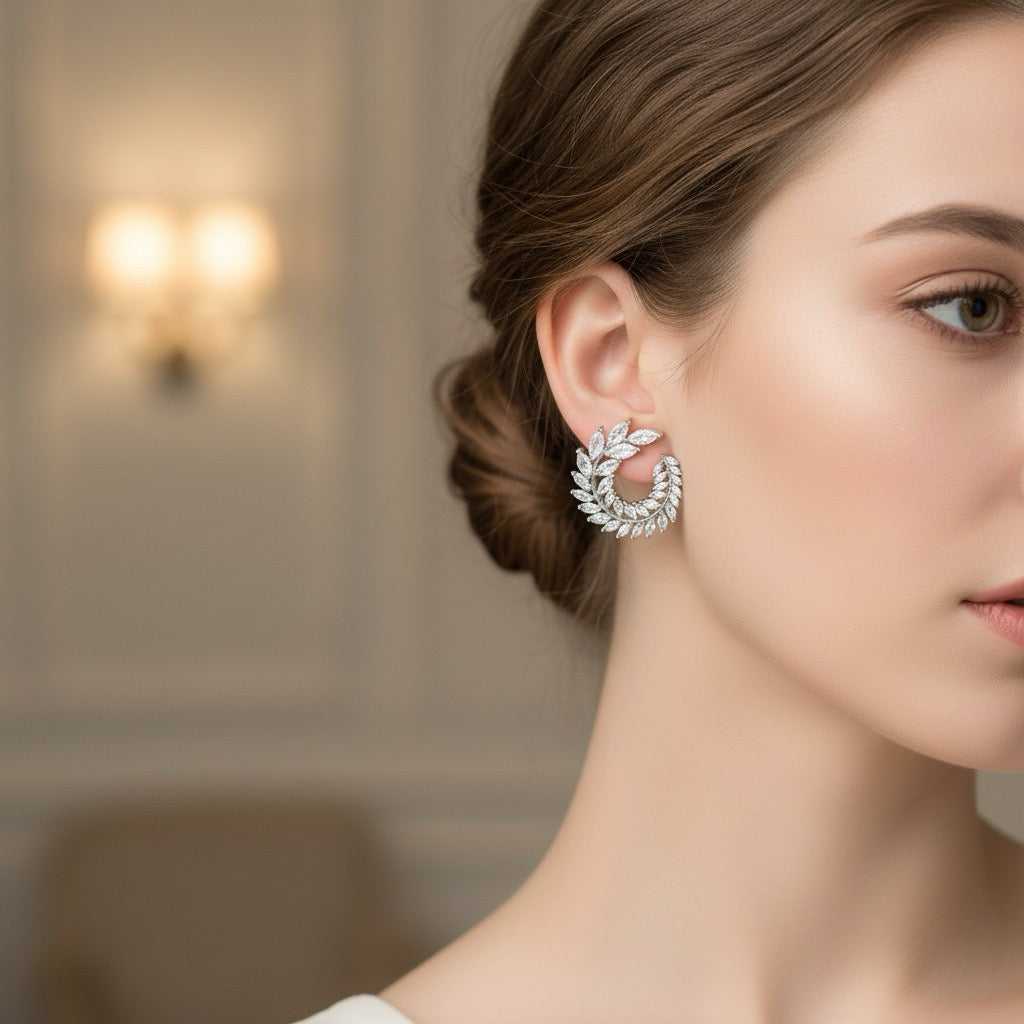 Elysia – Ohrringe Weide mit Zirkon