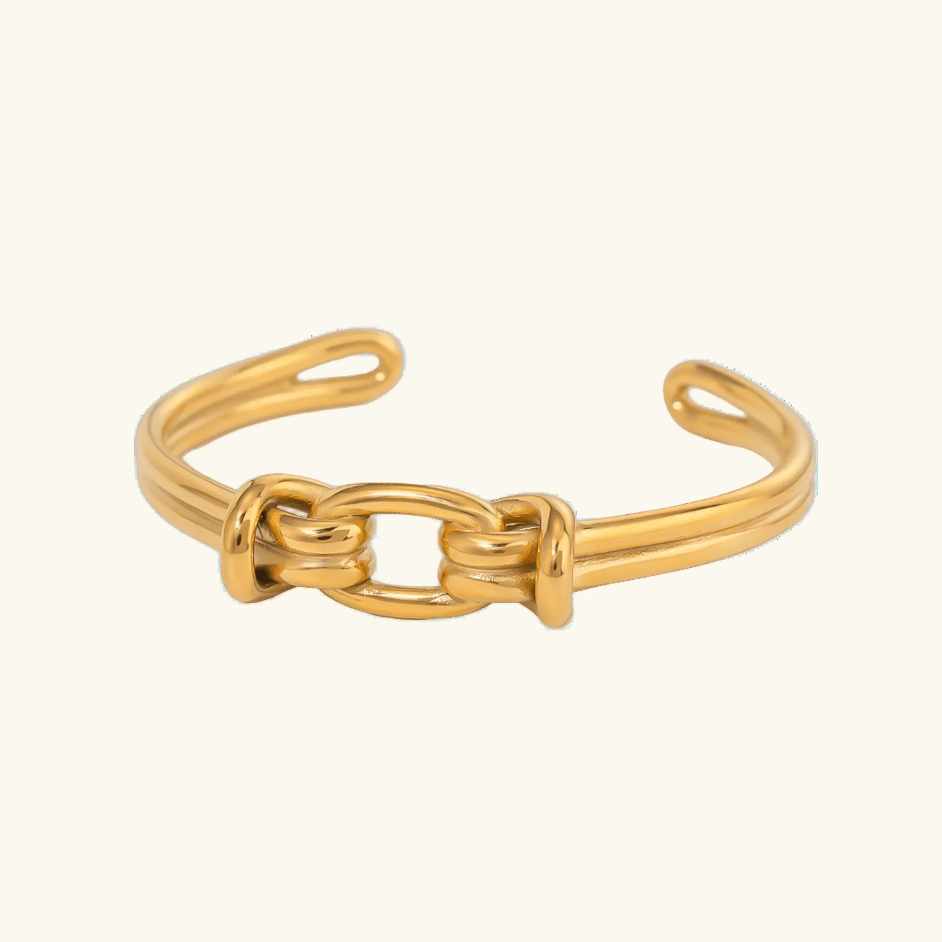 Lucy – Goldener Armreif mit Eleganter Schleife