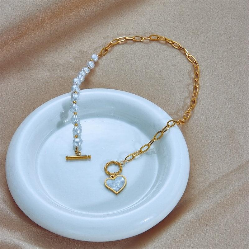 Cyrielle – Kette Herz Perle mit OT-Verschluss
