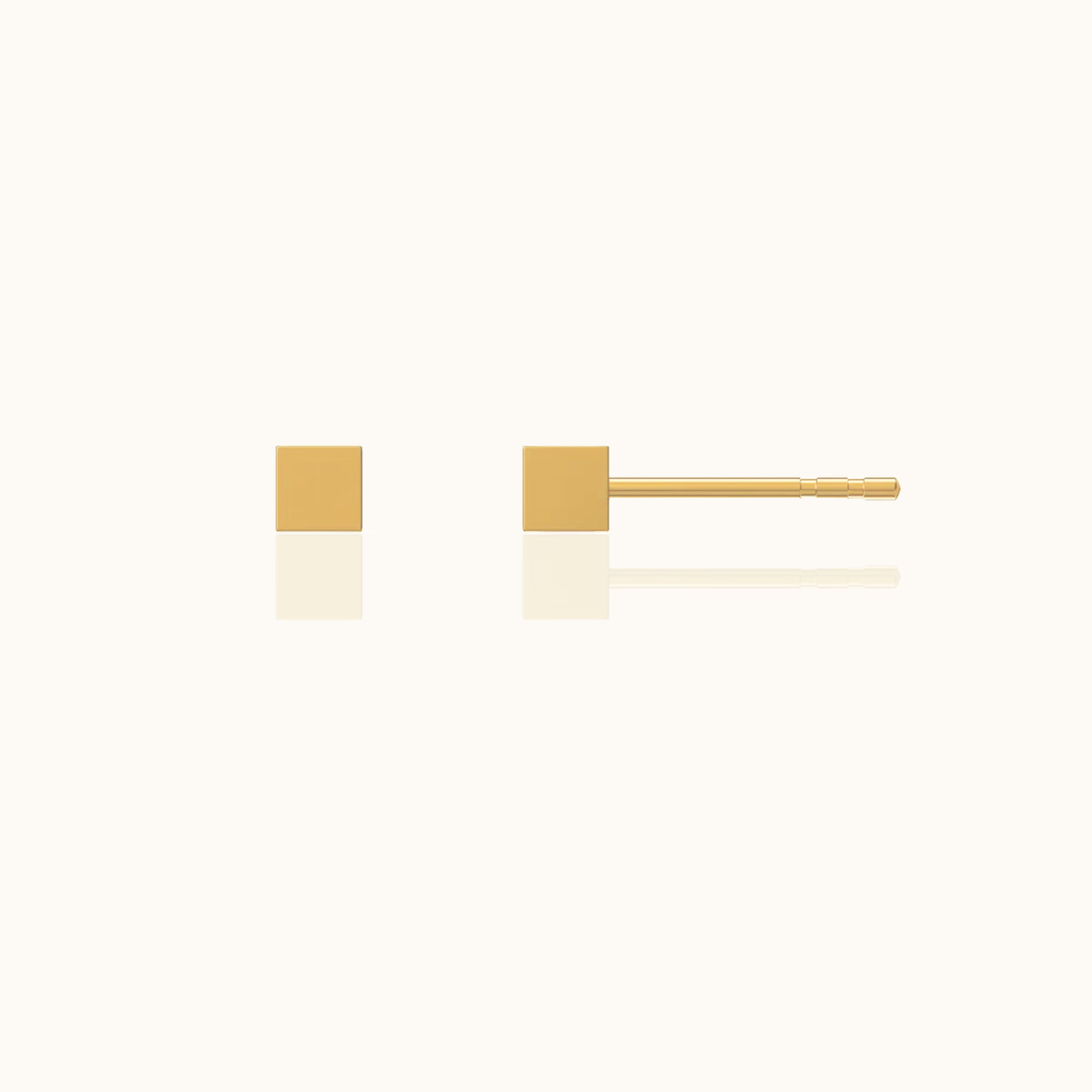 Yasuko - Minimalistische Würfel-Ohrstecker