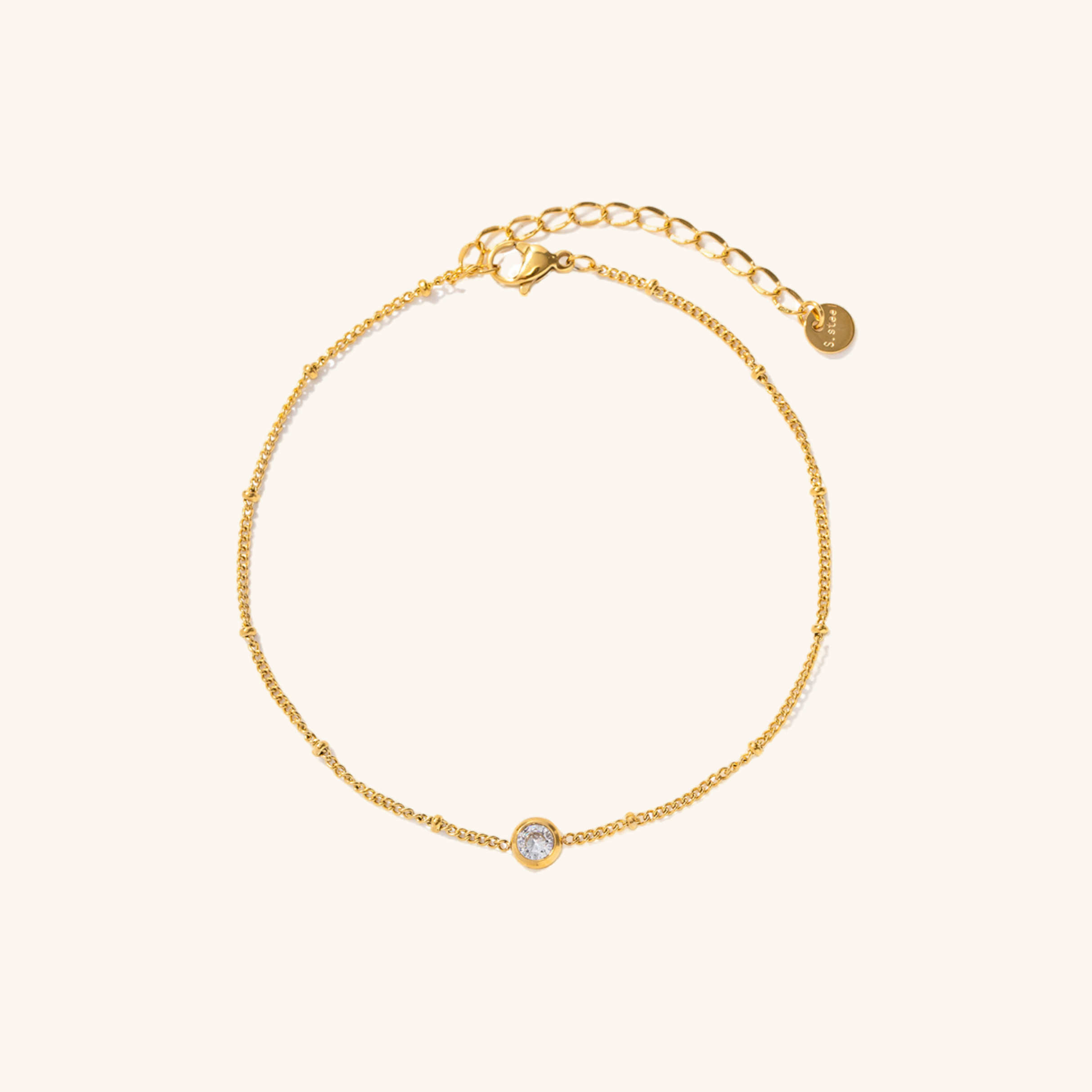 Haruki – Knöchelarmband Charme Kristall Vergoldet