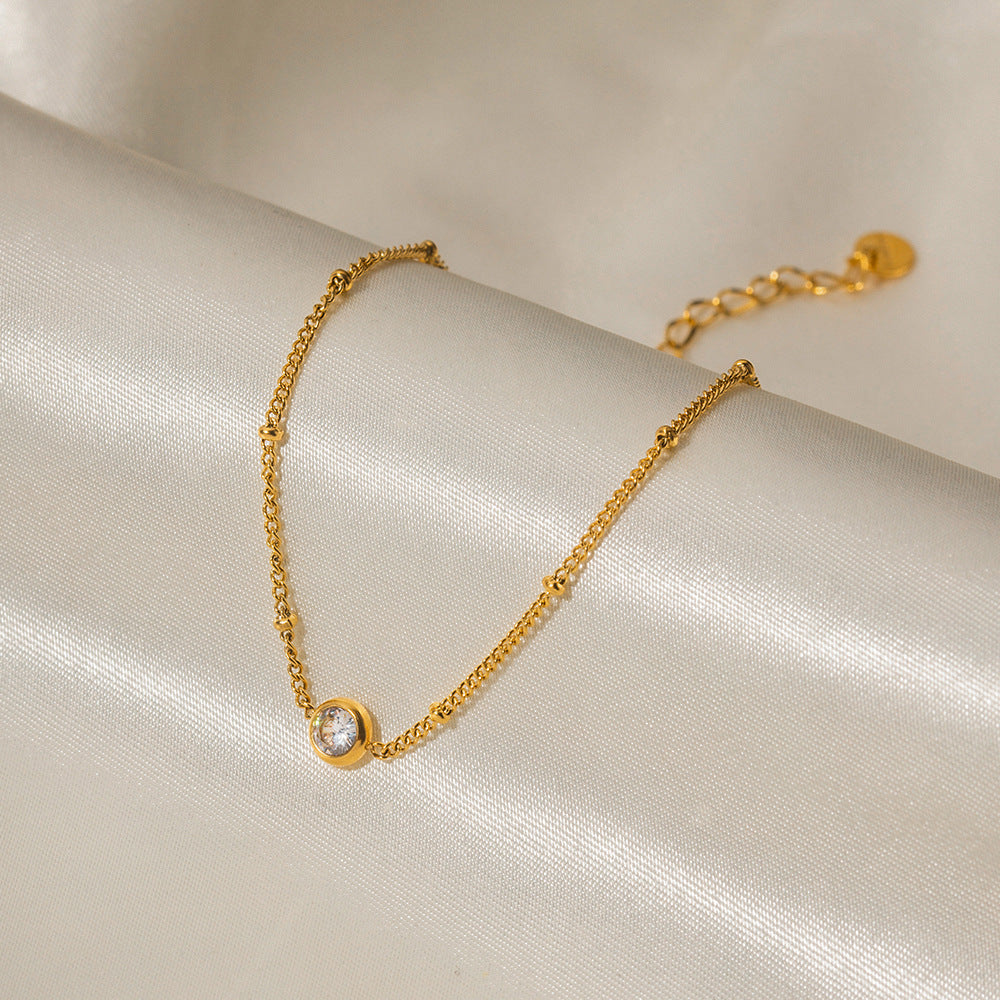 Haruki – Knöchelarmband Charme Kristall Vergoldet