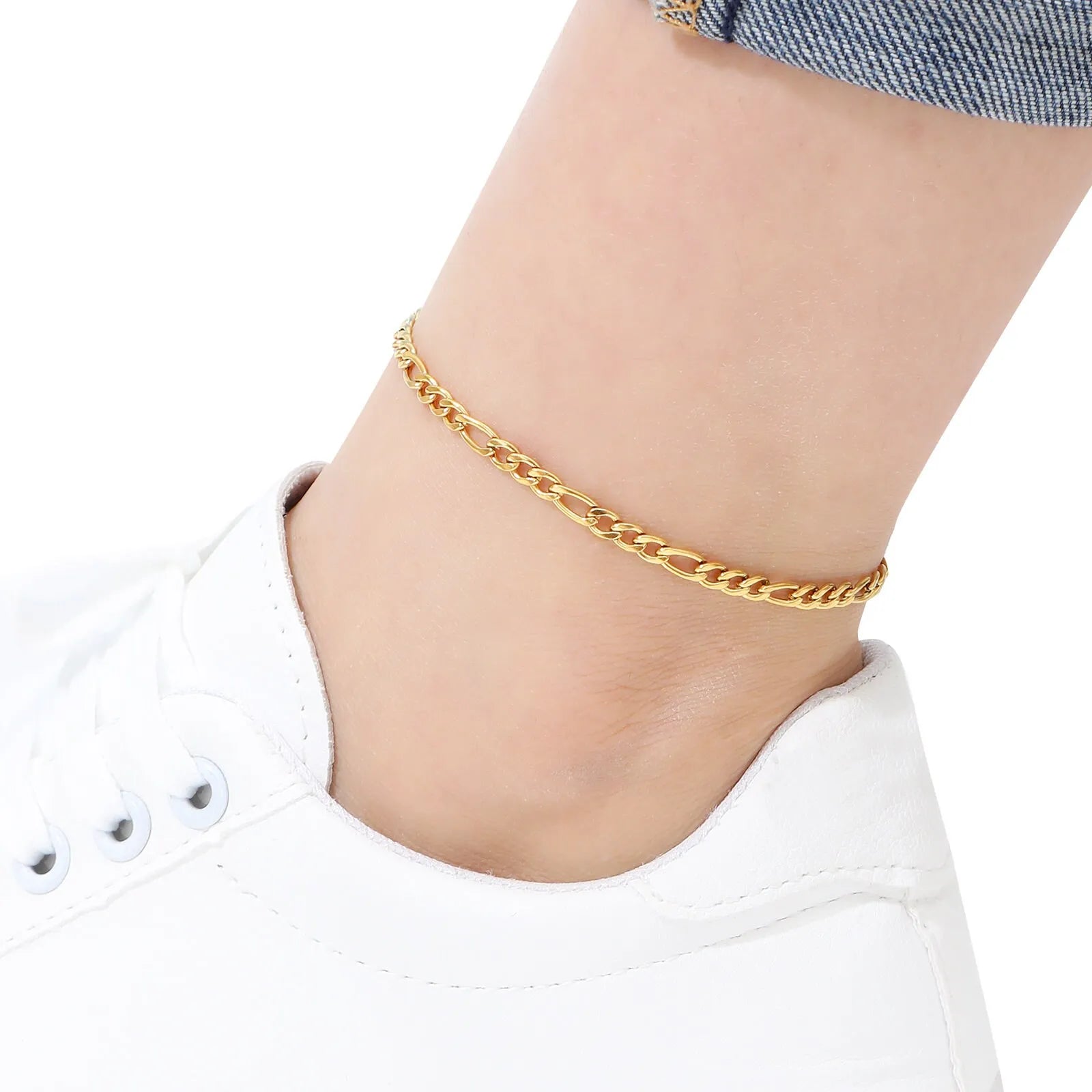 Figaro – Knöchel Goldene Kette