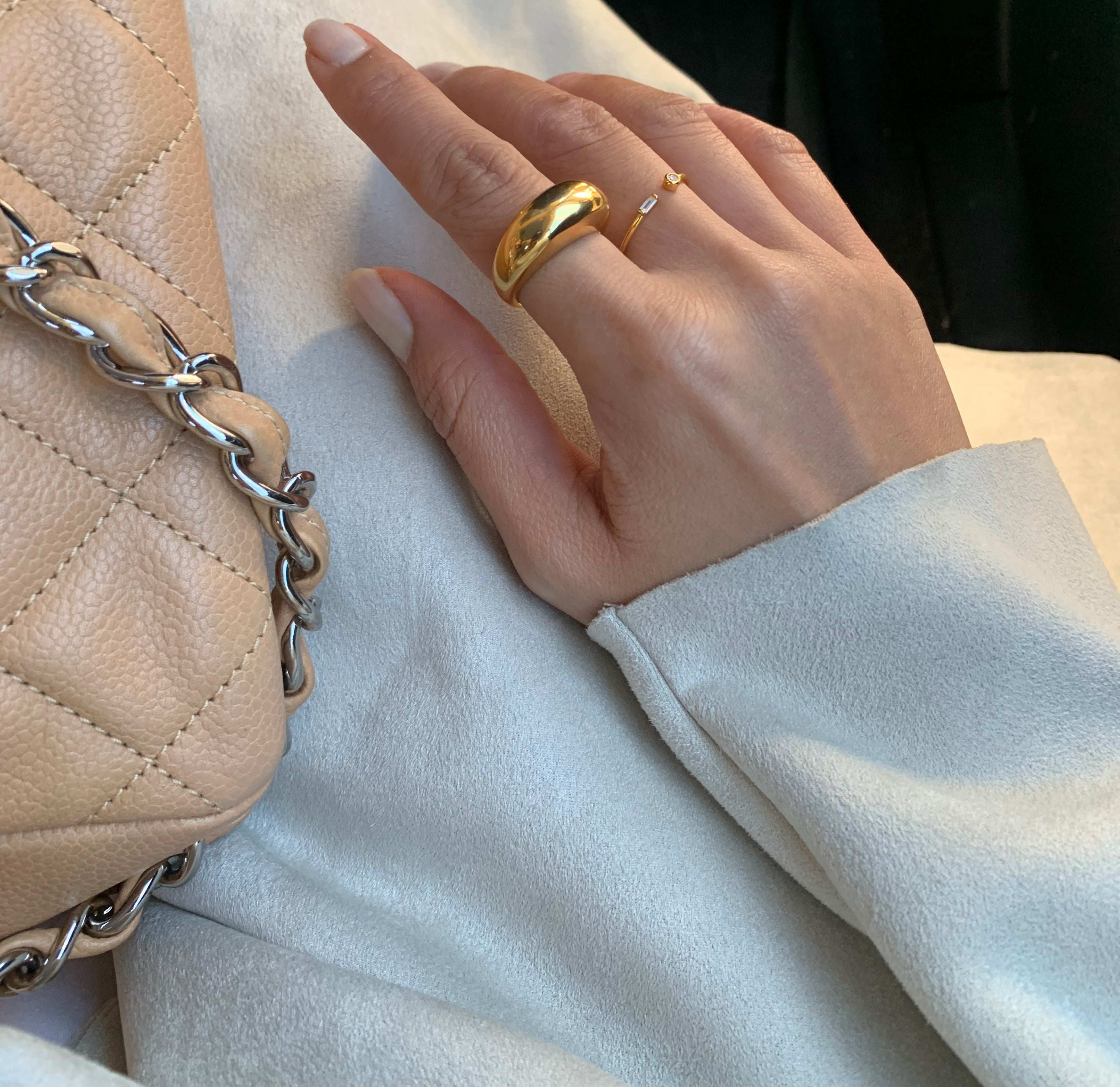 Celestine – Große Glänzende Ring aus Echtem Gold