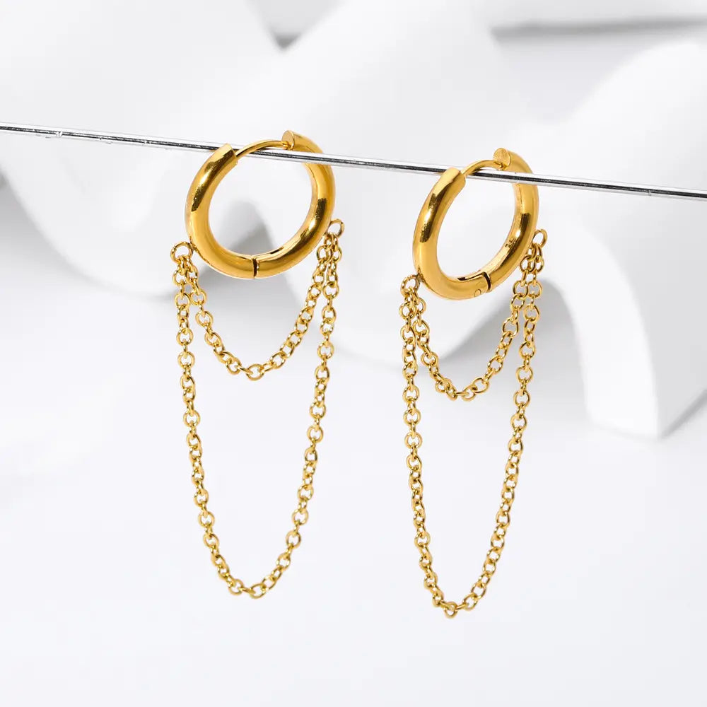 Roxane – Ohrringe Kette Punk Beschichtet Gold