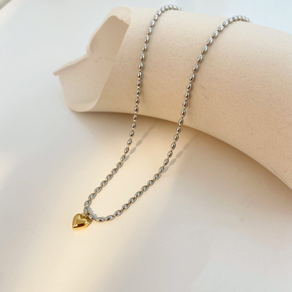 Aline – Kette Liebe Zweifarbig Gold & Silber
