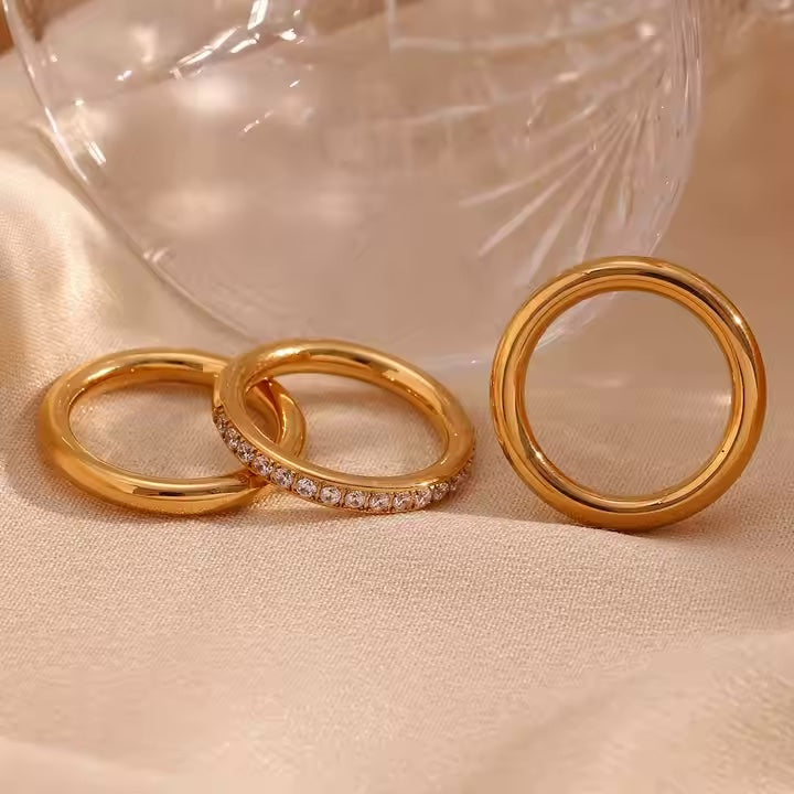 Camille – Set Armband, Ring und Ring vergoldet