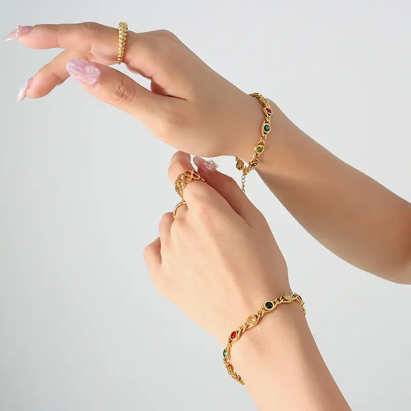 Yumi – Armband Fischaugenmuster Bunt Beschichtet