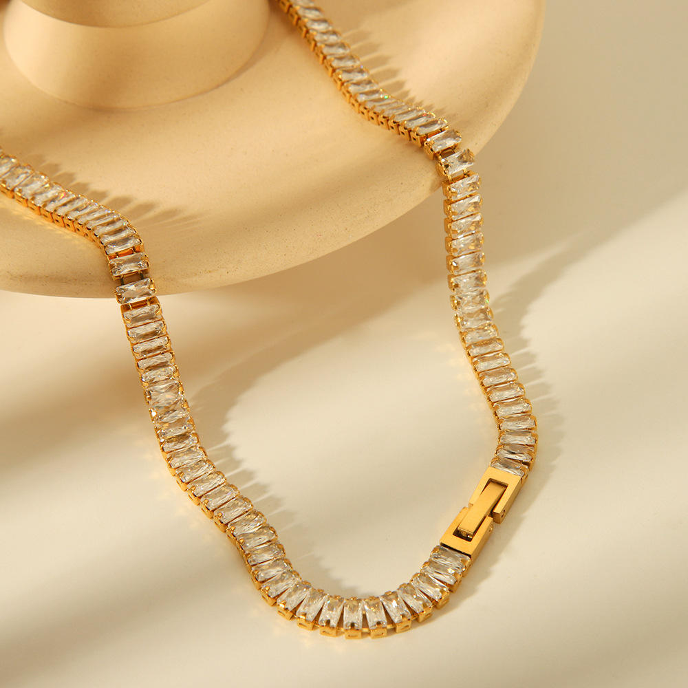 Nancy – Collier Kette Vollständig Besetzt mit Zirkonen