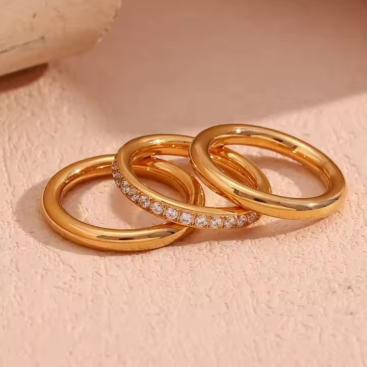 Camille – Set Armband, Ring und Ring vergoldet