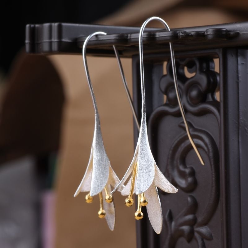 Lina – Blumenohrringe aus Silber
