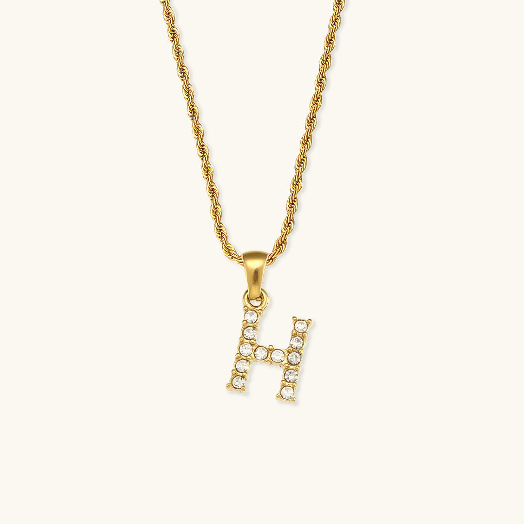 Maeve - Diamant-Halskette mit Buchstaben-Initialen