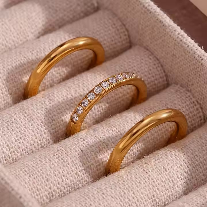 Camille – Set Armband, Ring und Ring vergoldet