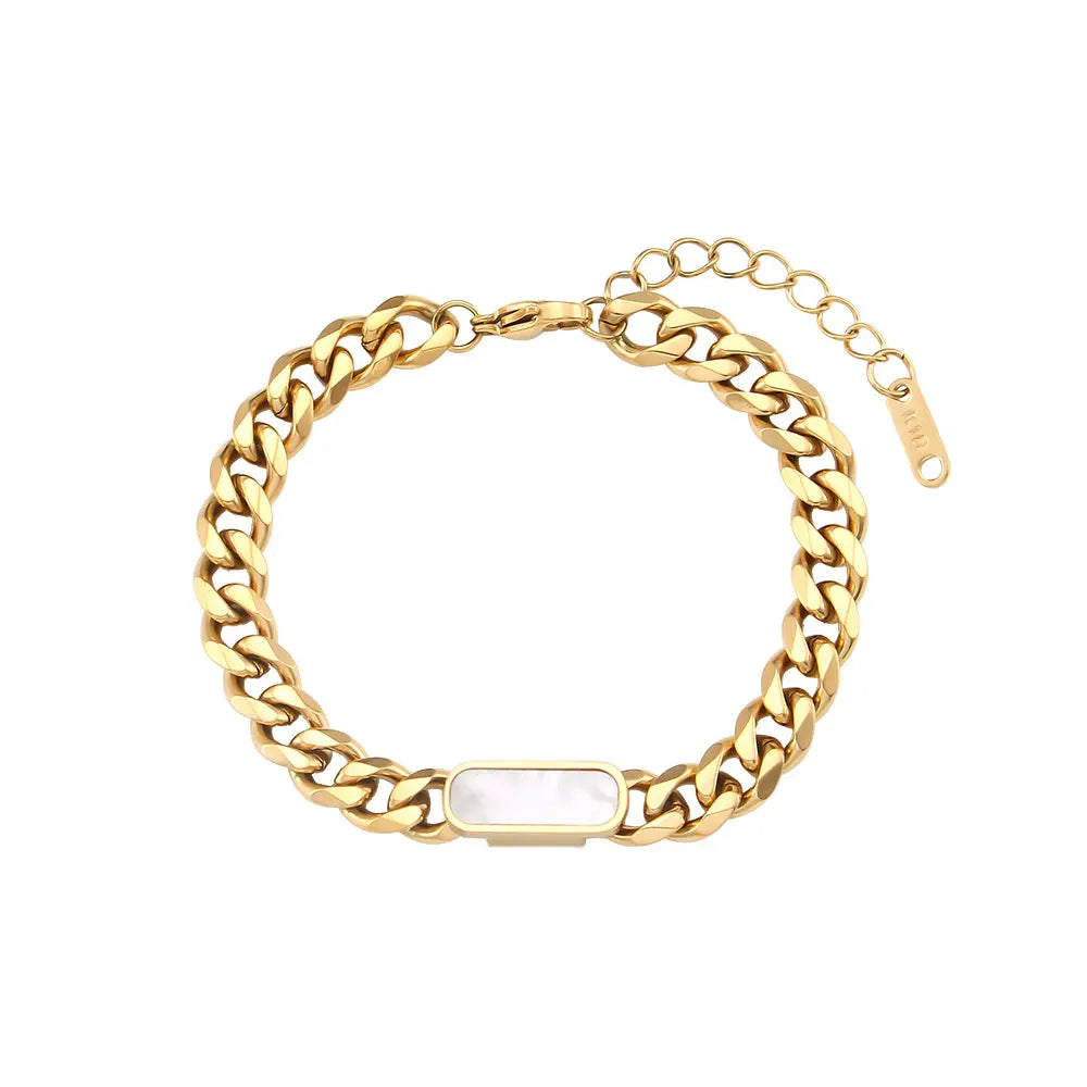 Marcie – Kubanisches Armband aus Titanmetall vergoldet