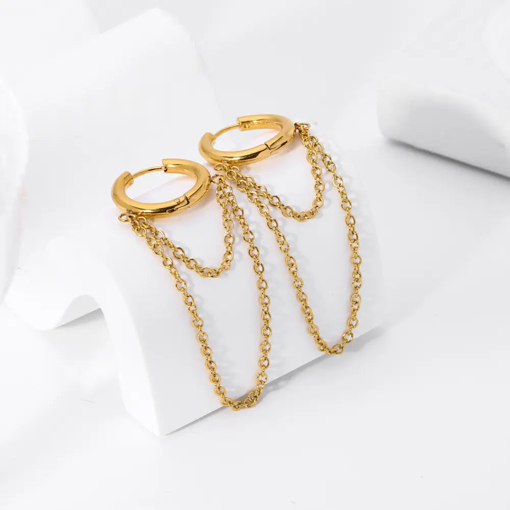 Roxane – Ohrringe Kette Punk Beschichtet Gold