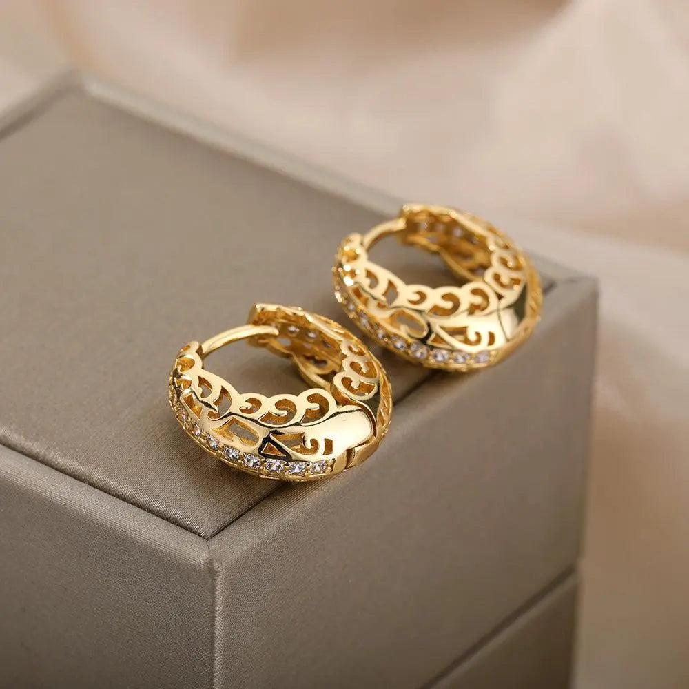 Lara - Chic Mandala Gold Tropfen Ohrringe