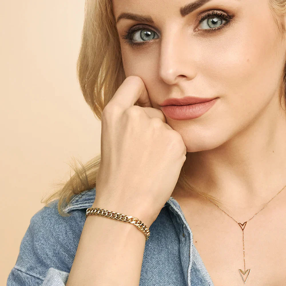 Estelle – Armband Kubanische Kette aus Gold 16K
