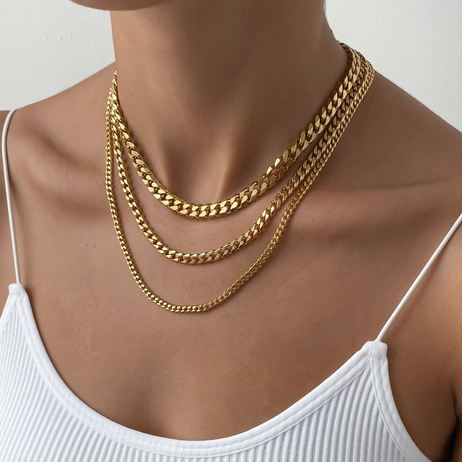 Louise – Klassische goldene Cubanerkette