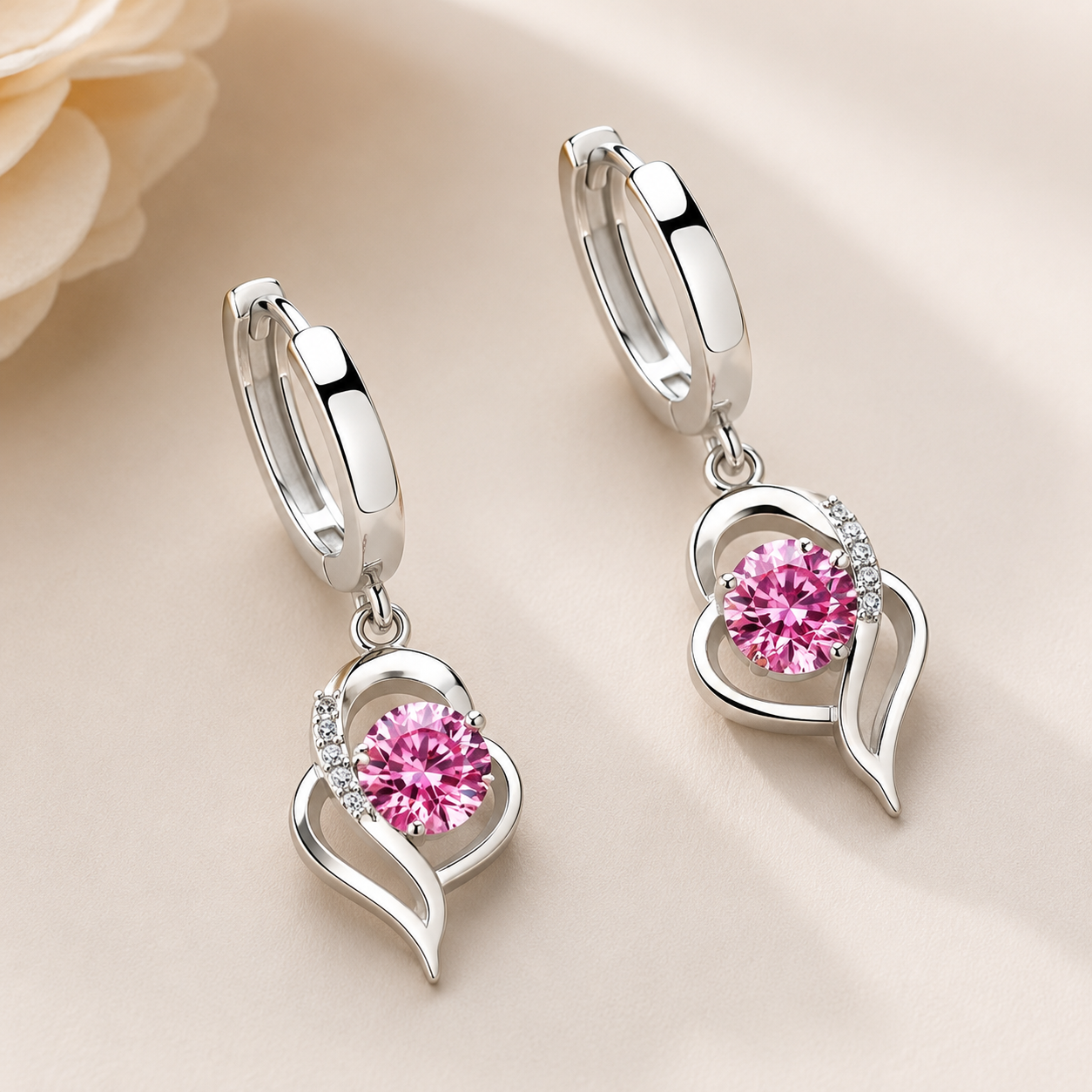 Noelle – Blumenohrringe aus 925 Sterlingsilber und Zirkonia
