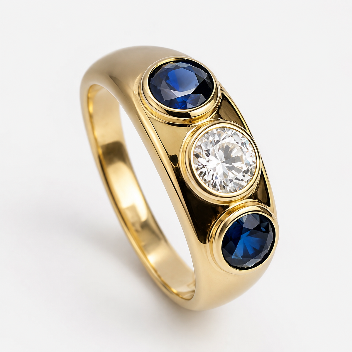 Oceane – Vintage-Ring mit blauem Akzent