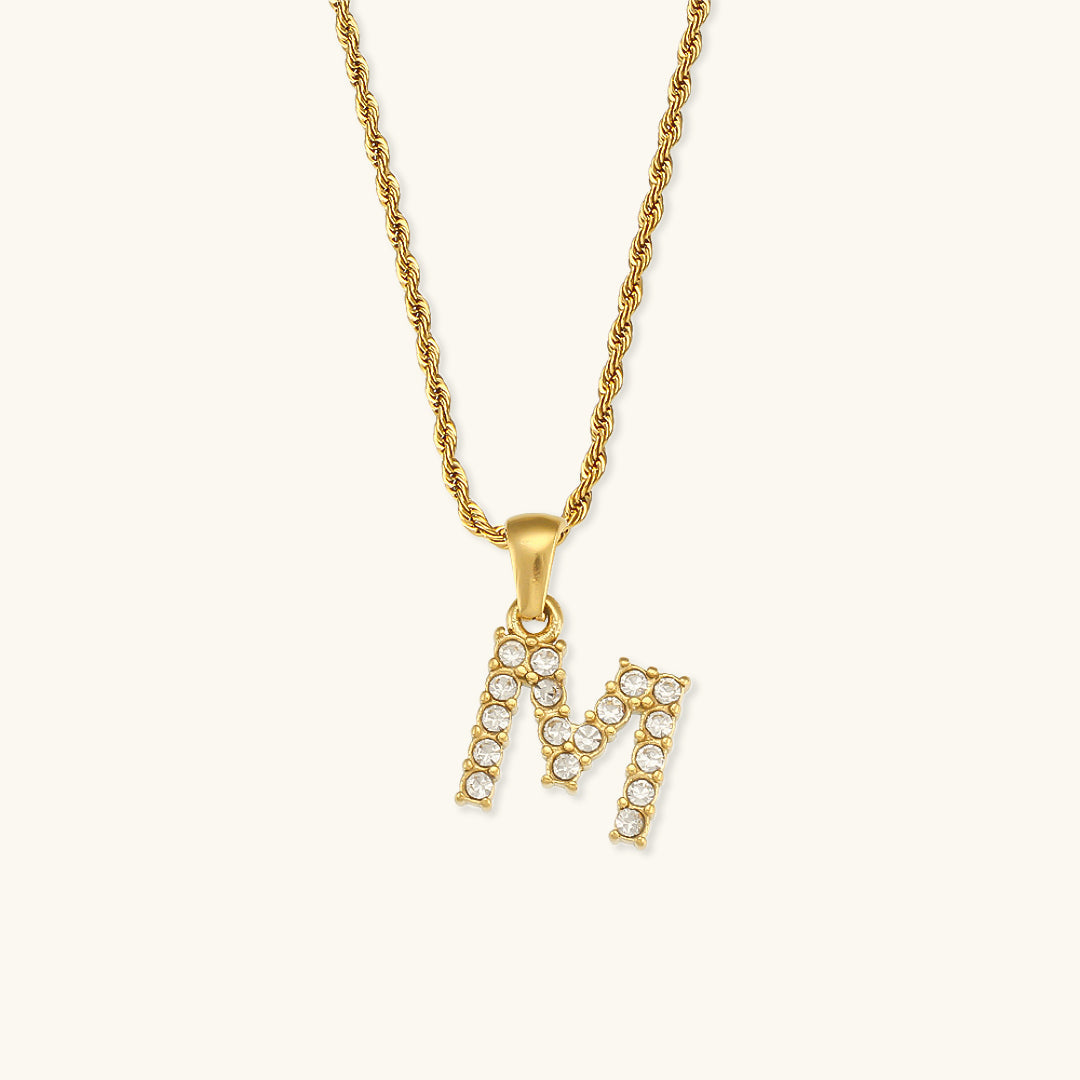 Maeve - Diamant-Halskette mit Buchstaben-Initialen