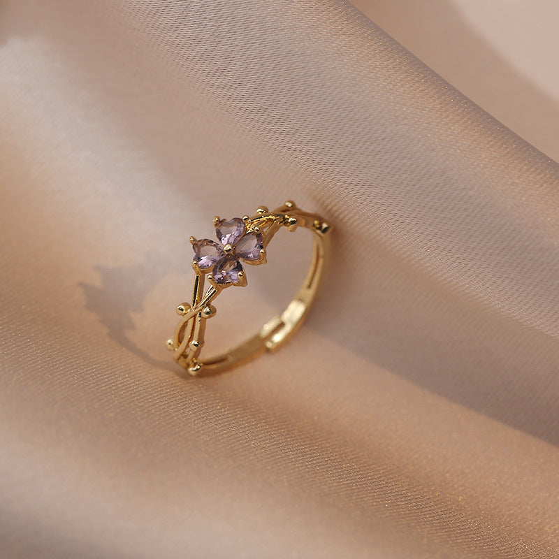 Clara – Verstellbarer Ring aus Zirkon mit glänzendem Finish