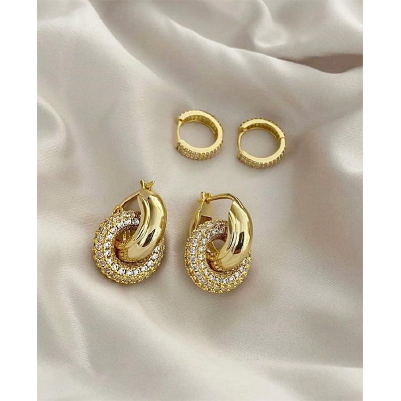 Alma – Retro-Ohrringe mit Diamanten, doppelt tragbar