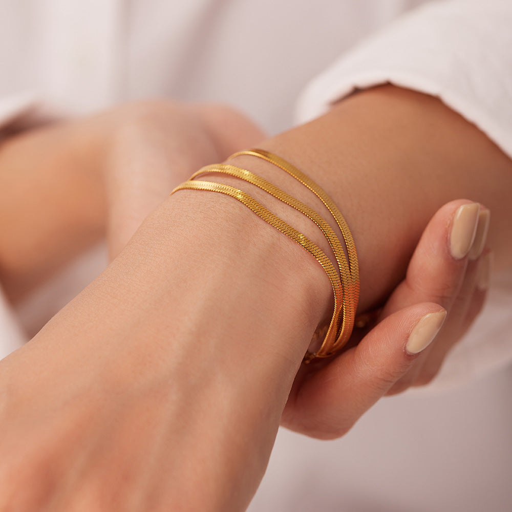 Abela - Fischgräten-Armband 3-lagig